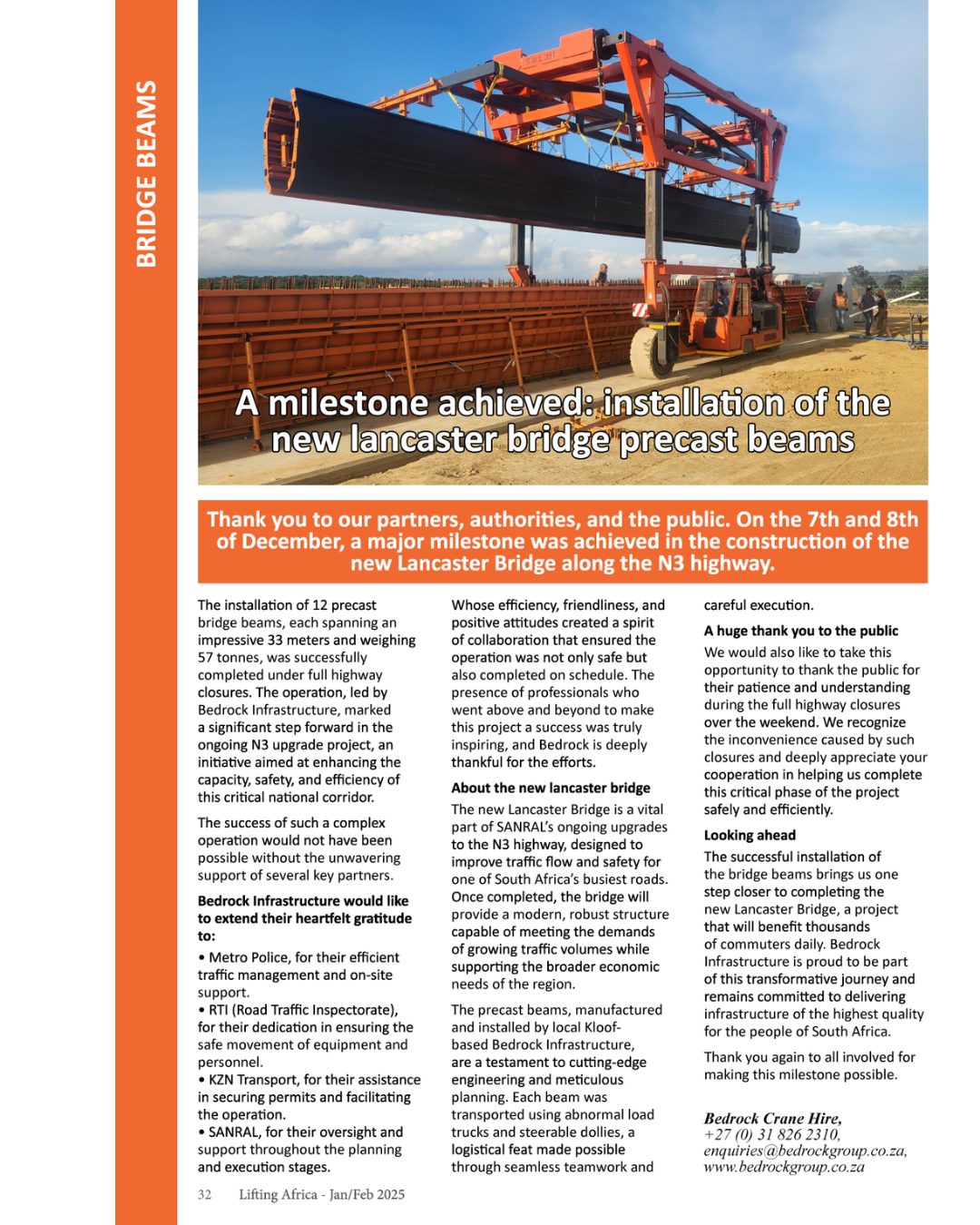 Lifting Africa Magazine - Lancaster Bridge Feature 2025